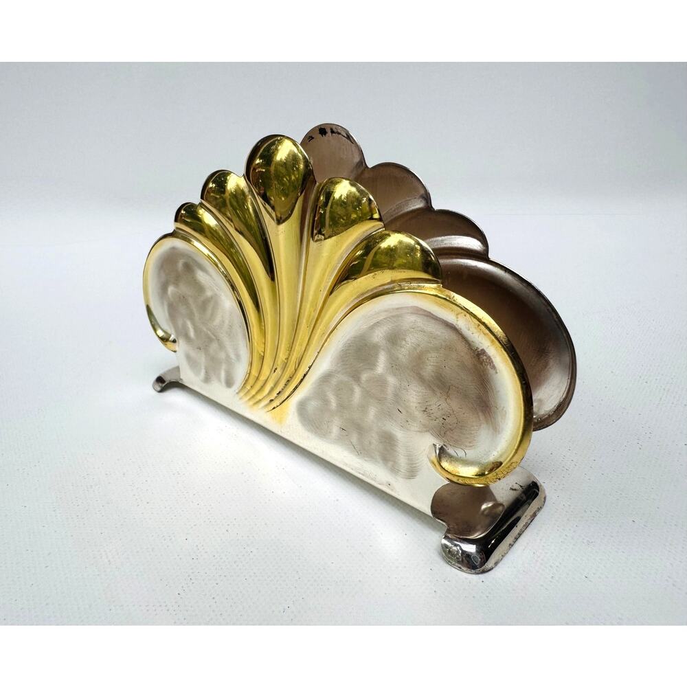 Vintage WMF West Germany EP Brass Art Deco Napkin Holder